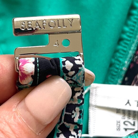 NWT Seafolly Australia Tassel floral recycled nylon bikini swim top 8 - Picture 7 of 16